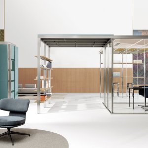 CSS_Village phone booth with clear glass and aluminum structure