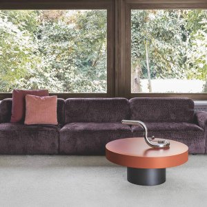 Flexteam Cloud sectional, 147.6 inches long, in a light-colored fabric