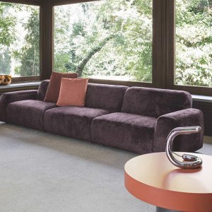 L-shaped Cloud sectional by Flexteam in a living room, sofas and lounge seating