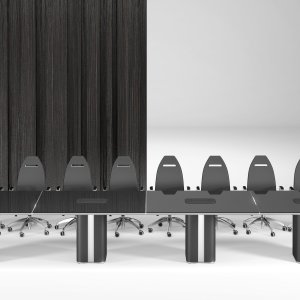 AlfaOmega lectern with matching leather front for the conference room