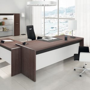 Attiva office workstation by Codutti lacquered in Paint Your Office Denim blue