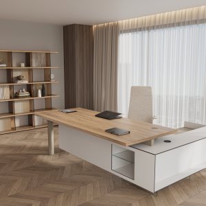 Tempered glass feet on the Codutti Cloud desk