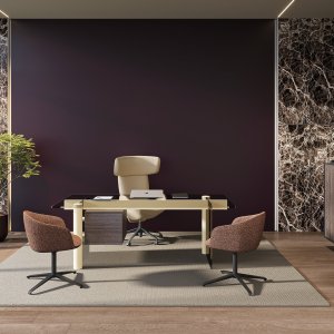 Glass conference table Cloud by Codutti, 110 in
