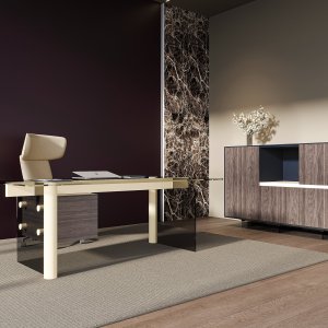 Cloud coffee table in tempered glass, 18 1/2 in square