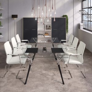Codutti Genesis bookcase with drop-down doors and internal lights