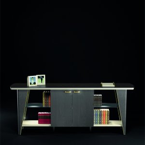 iSixty bar cabinet with glass top and built-in fridge