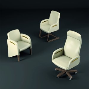 iSixty cabinet with glass doors and leather uprights by Codutti