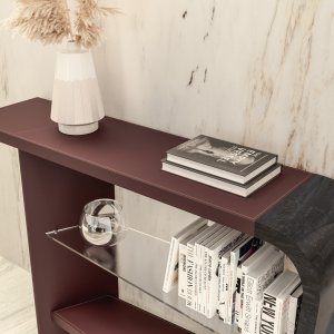 Eucalyptus dyed Cocoa with coffee leather on Mithos