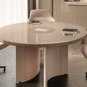 Bar cabinet of the Mithos collection with leather fronts