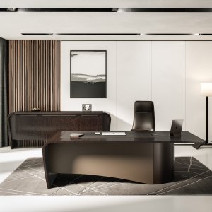 Semi-oval meeting table of the Mithos collection