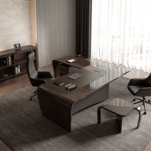Rectangular meeting table Mithos in eucalyptus