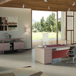 One by Codutti: Piasentina stone sides with natural white flame veining
