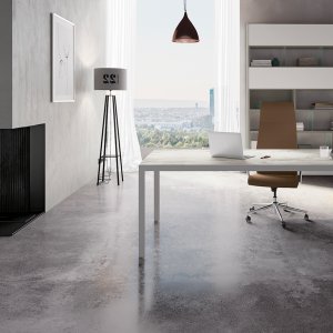 Triangular steel supports of the D1 desk