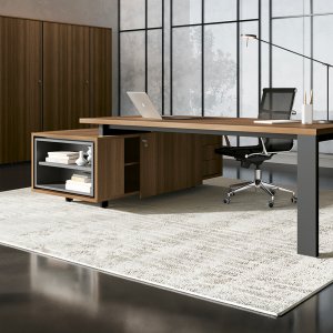 GO meeting table with central overlay element