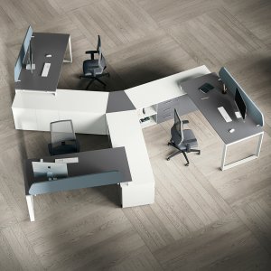 Sound-absorbing screen of the Loft series