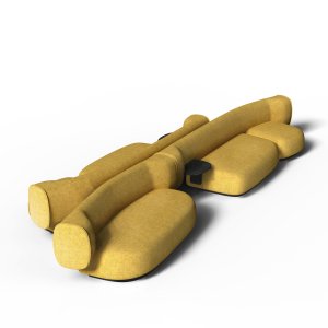 Backrest of varying thickness on the Dorothea sofa