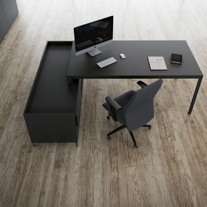D1 executive desk with glass top