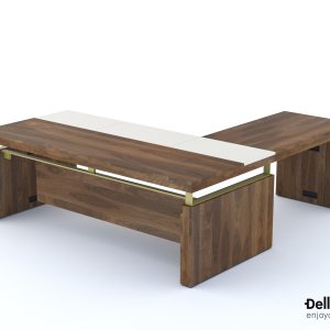 Removable cable panel in the leg of a Della Rovere I Rovereschi desk