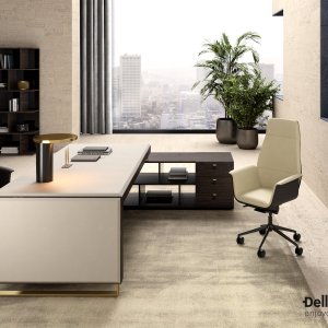 I Rovereschi by Stefania Tognoloni: executive desk with front peninsula