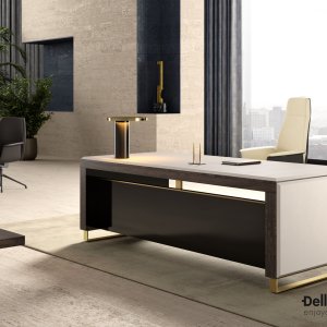 Libra executive desk from I Rovereschi with the ring resting on the floor
