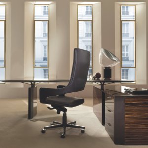 White painted glass top in an executive office
