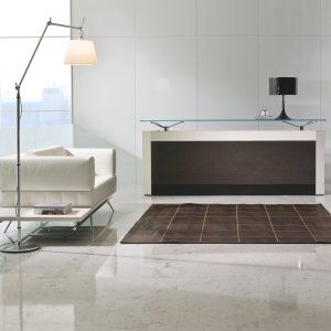 Glass top painted in RAL 1019