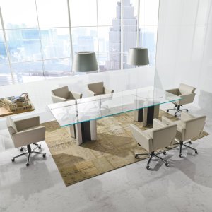 Modesty panel behind the desk