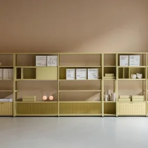 Line System by Elisa Ossino holding shared office material