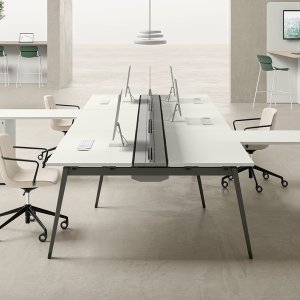 E-Place meeting table 118 inches long on two columns with square base
