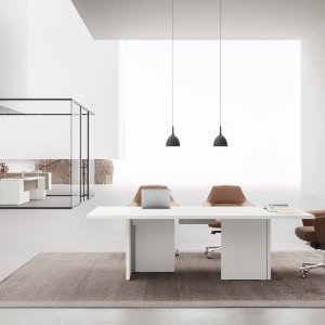 Modern executive desk Oxford by DVO with round peninsula