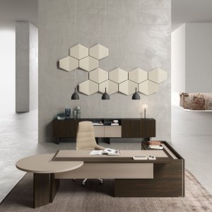 The 120 cm conversation island of the Oxford desk