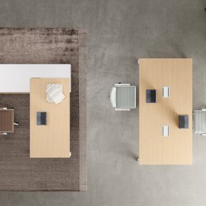 Planeta executive desk in Maroncelli walnut melamine