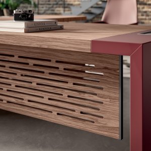 Four-module e-10 boardroom table in American walnut
