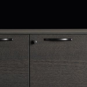 Eleva height-adjustable meeting table set for a standing review