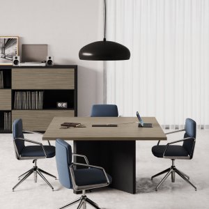 Elite compound boardroom table 220 inches with inspectable wire-manager column