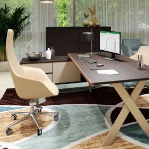 Executive desk Sant'Andrea by Estel with Copper metal legs