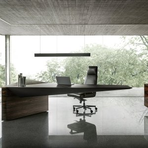 Floating profile of the Euclideo desk designed by Ferruccio Laviani