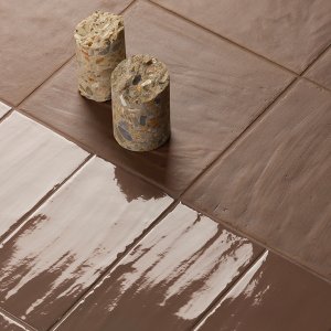 Glossy Mouths, Ears and Eyes over Chalk Matt 6 × 6 in by Mutina