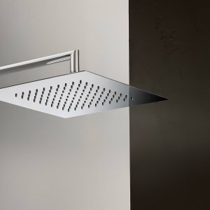 Executive bathroom with designer faucets by Fantini, the Mint line at the vanity