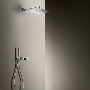 Handle of the Fantini Mint lavatory faucet, close-up in chrome
