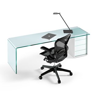 Curved transition from top to side on the Rialto desk
