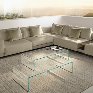 Extralight glass version of the Rialto desk