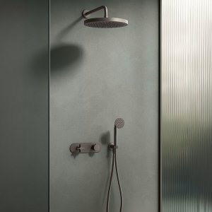 One-wing, two-wing and four-wing Flora handles by Fantini lined up together