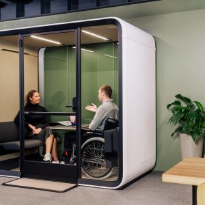 Framery Four Accessible with folding table and sofas
