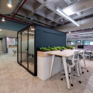 Touchscreen on the table of Framery Six