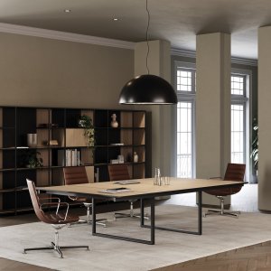 Be.1 workstations leading to the meeting area