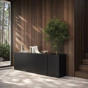 Two Mux70 coffee tables staggered at different heights