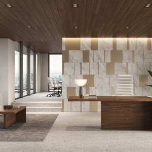 Black fenix cupboard with four drawers beside the Mux70 desk