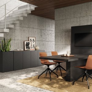 Two-element Mux70 desk composition forming a T