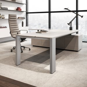 Ono presidential desk 94.5 in wide in white ash veneer